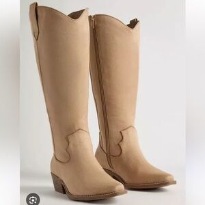 Torrid Tan Knee-High Western Boot - READ DESCRIPTION